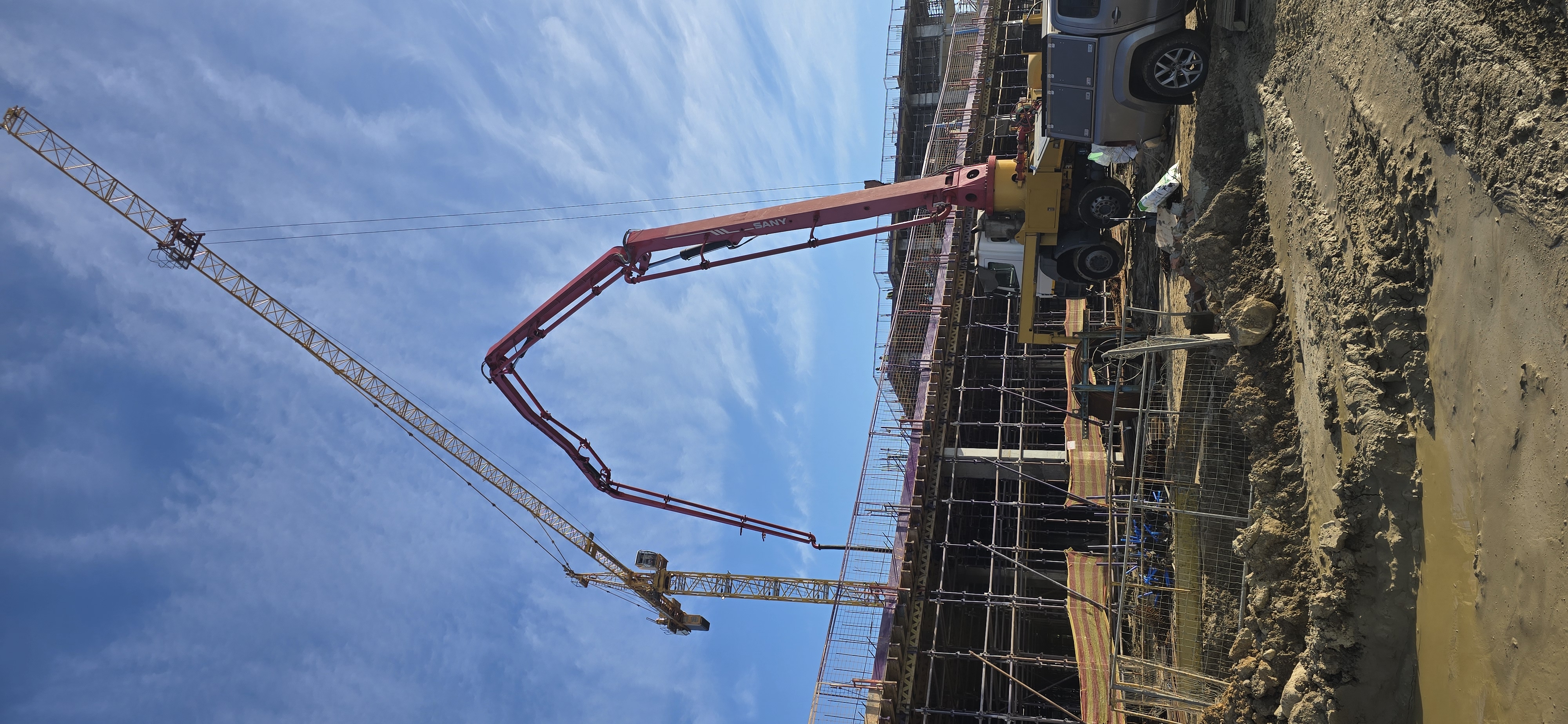 Concrete pour in hard-to-reach places